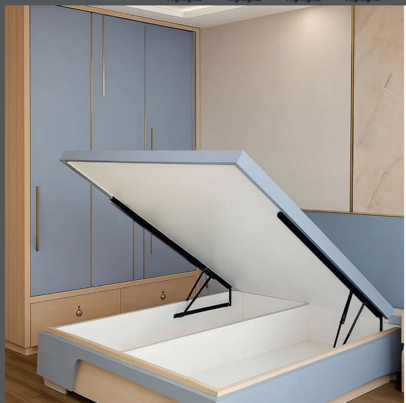 Hydraulic storage bed and bedroom furniture by Sharma Furniture