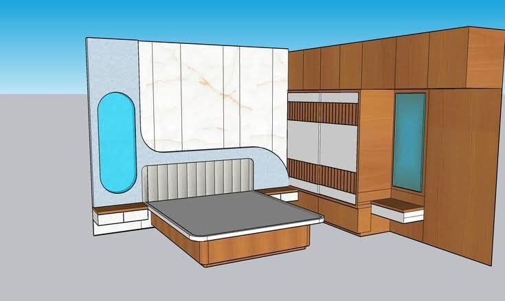 Complete master bedroom suite 3D visualization by Sharma Furniture