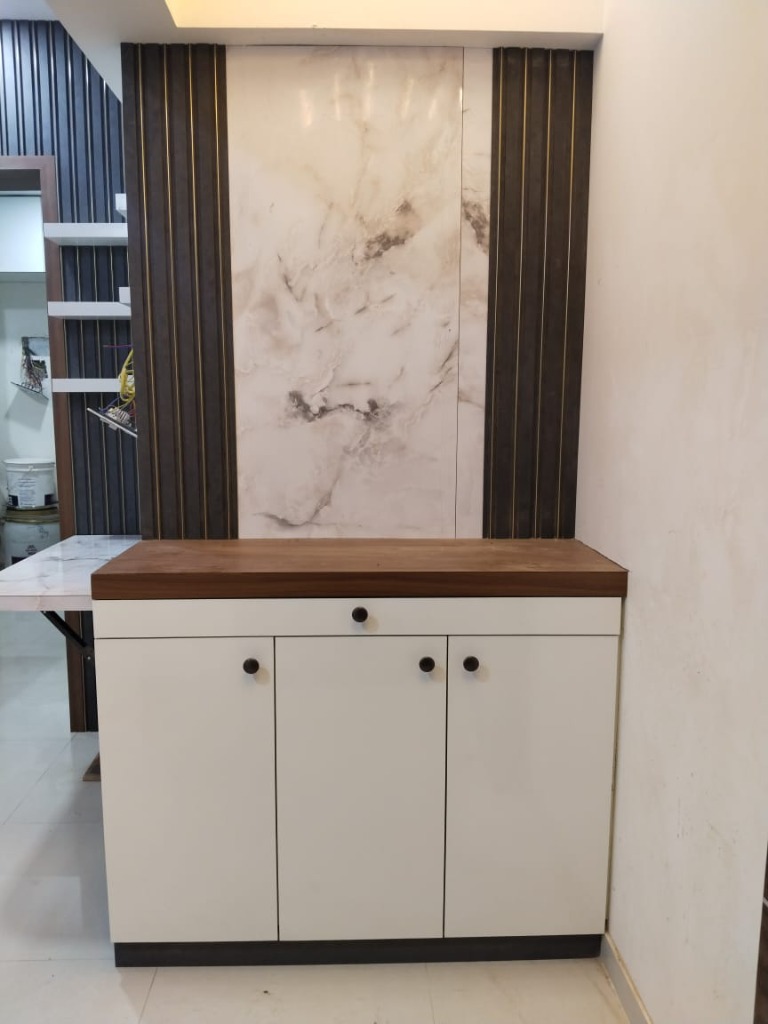 Fluted Marble Crockery Console